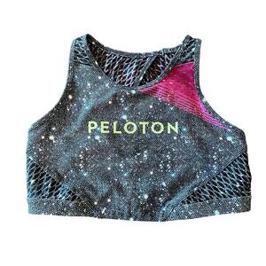 Peloton WITH Girls Night Out Women's Sports Bra Galaxy Space Sparkle Size L